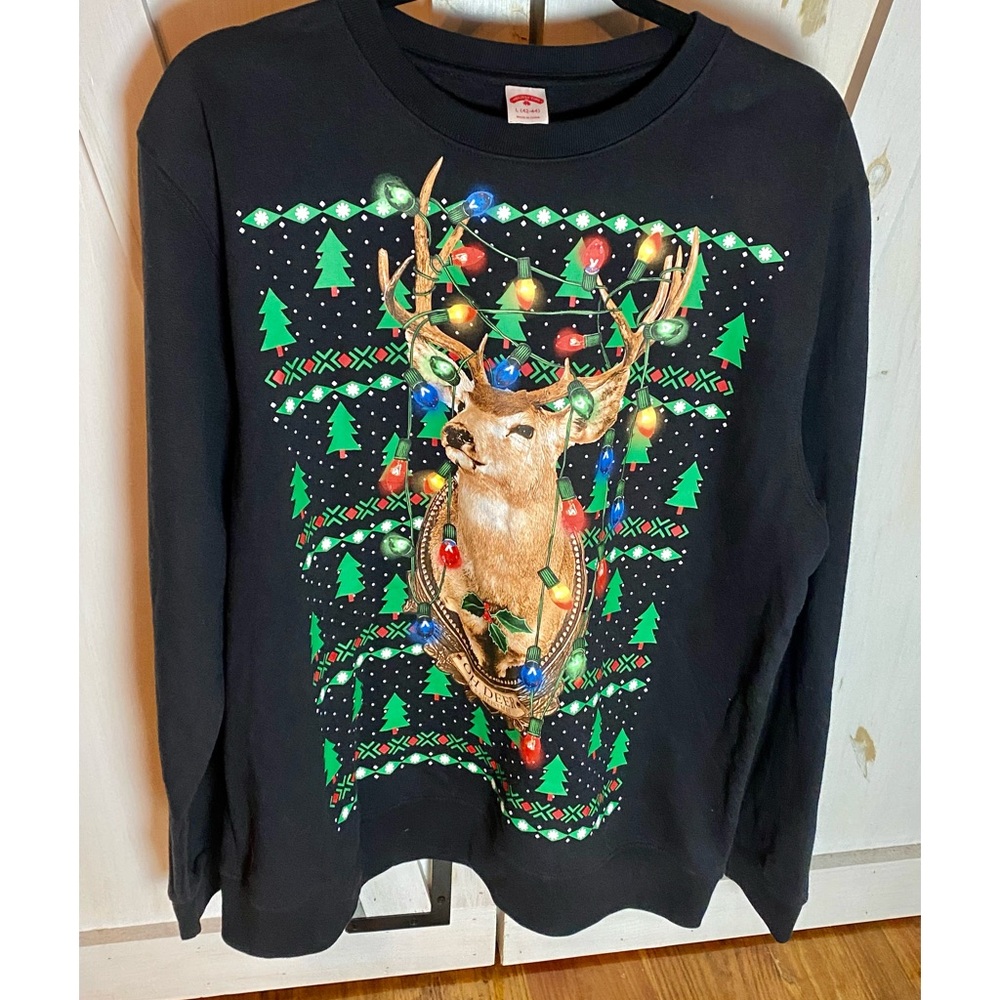 Men’s Holiday Time Christmas Sweatshirt - Reindeer Print